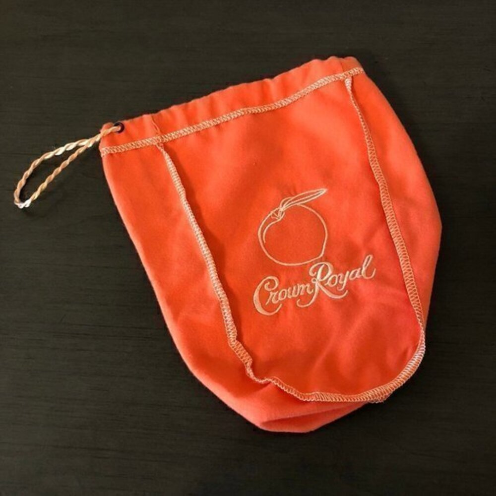 Crown Royal Peach Bag Drawstring Pouch Orange